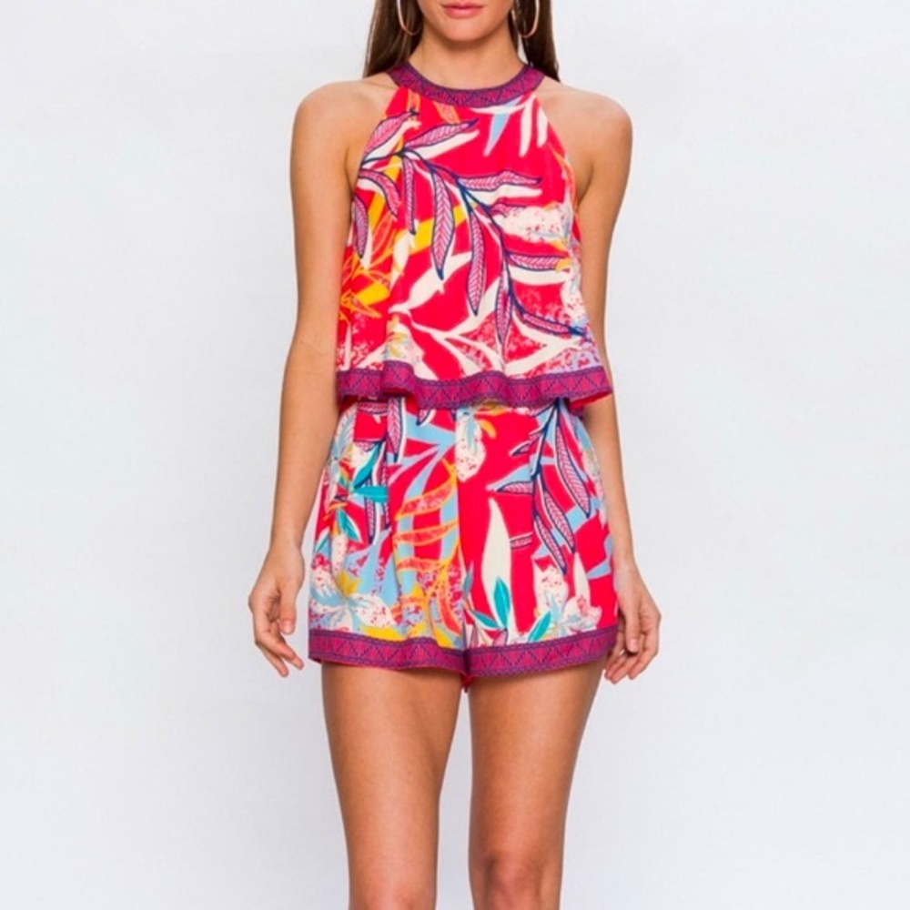 Flying Tomato Halter Tropical Romper Size XS